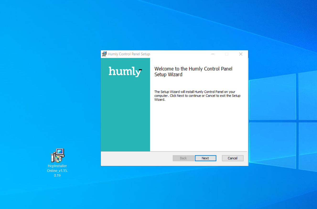 Humly control panel installation windows